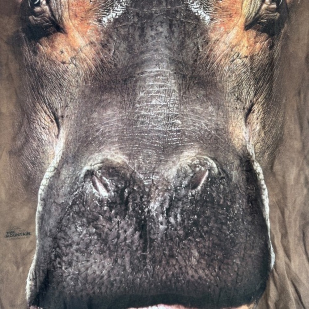 The Mountain Hippopotamus Face T Shirt Tie Dye Brown Size Small Hippo Animal - Picture 4 of 7